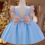 Bow Baby Girl Dress ty Wedding Dress Kid Clothes