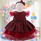 Bow Baby Girl Dress ty Wedding Dress Kid Clothes