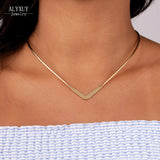 simple  V design torques necklace